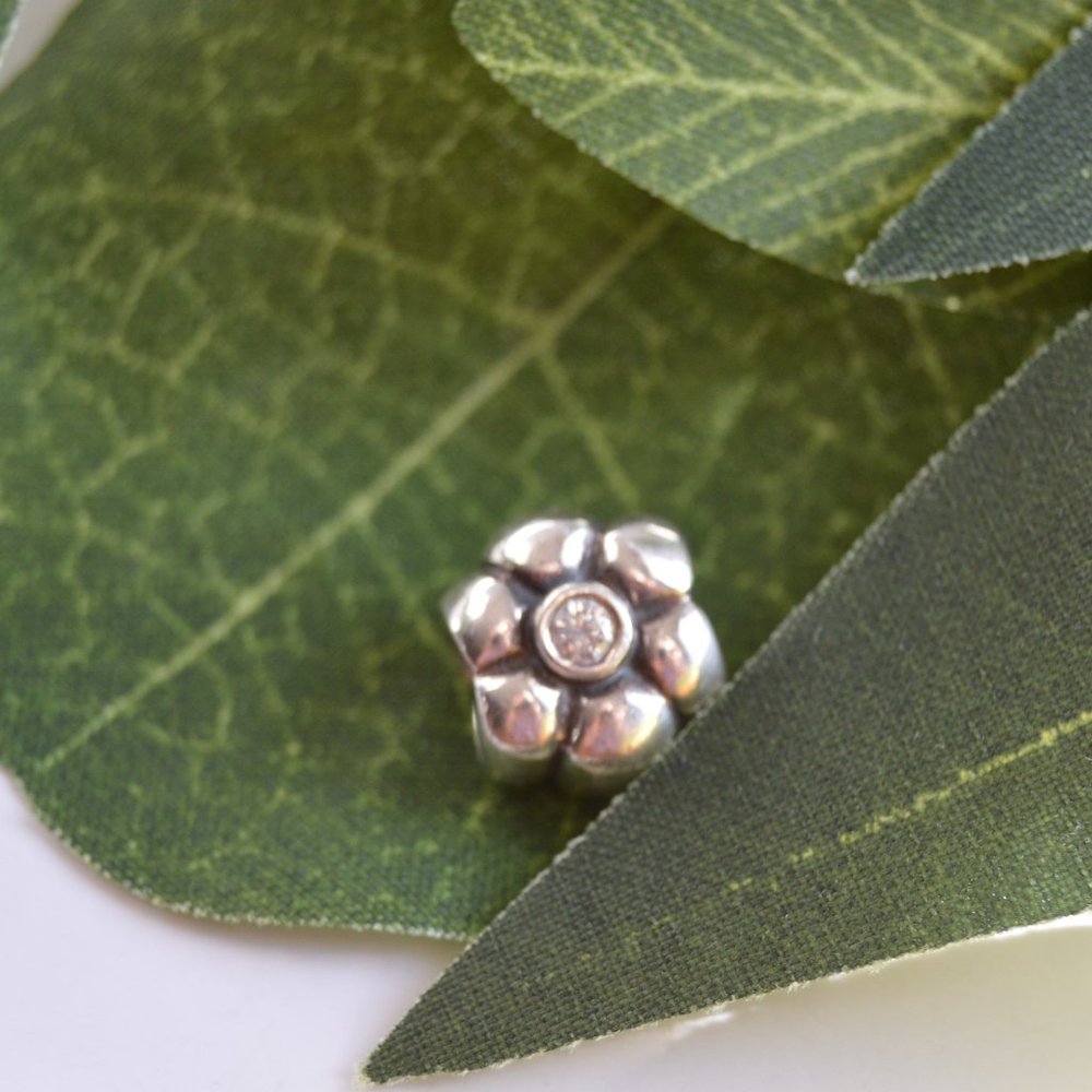 Pandora Sterling and crystal bead
